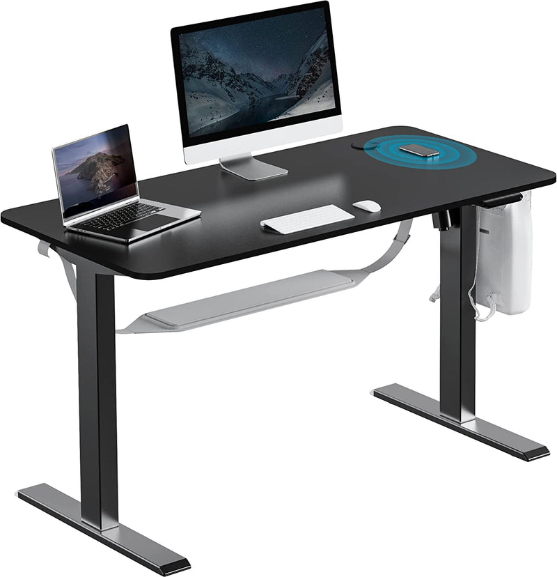 Leband Electric Standing Desk Height Adjustable Sit Stand Desk with Wireless Charging and USB Ports 48 x 24 Inch